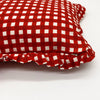 Hand block frilled cotton cushion - Georgie