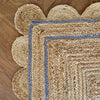Scallop Edged Jute Rug with a Grey Border