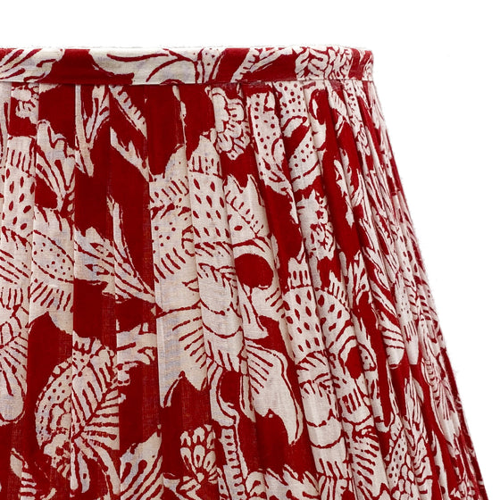 Harriet Pleated Cotton Block Printed Lampshade
