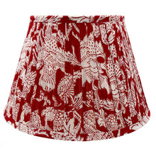  ruby red floral block print designed pleated lampshade