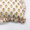 Hand block frilled cotton cushion - Jemima