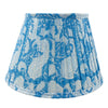 Light blue Indian block print pleated lampshade