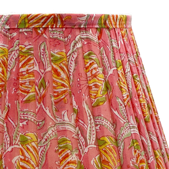 Polly Pleated Cotton Block Printed Lampshade