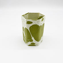  Marbled Paper Hexagonal Pen Pot - Sage Green
