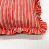 Hand block frilled cotton cushion - Sally in Coral