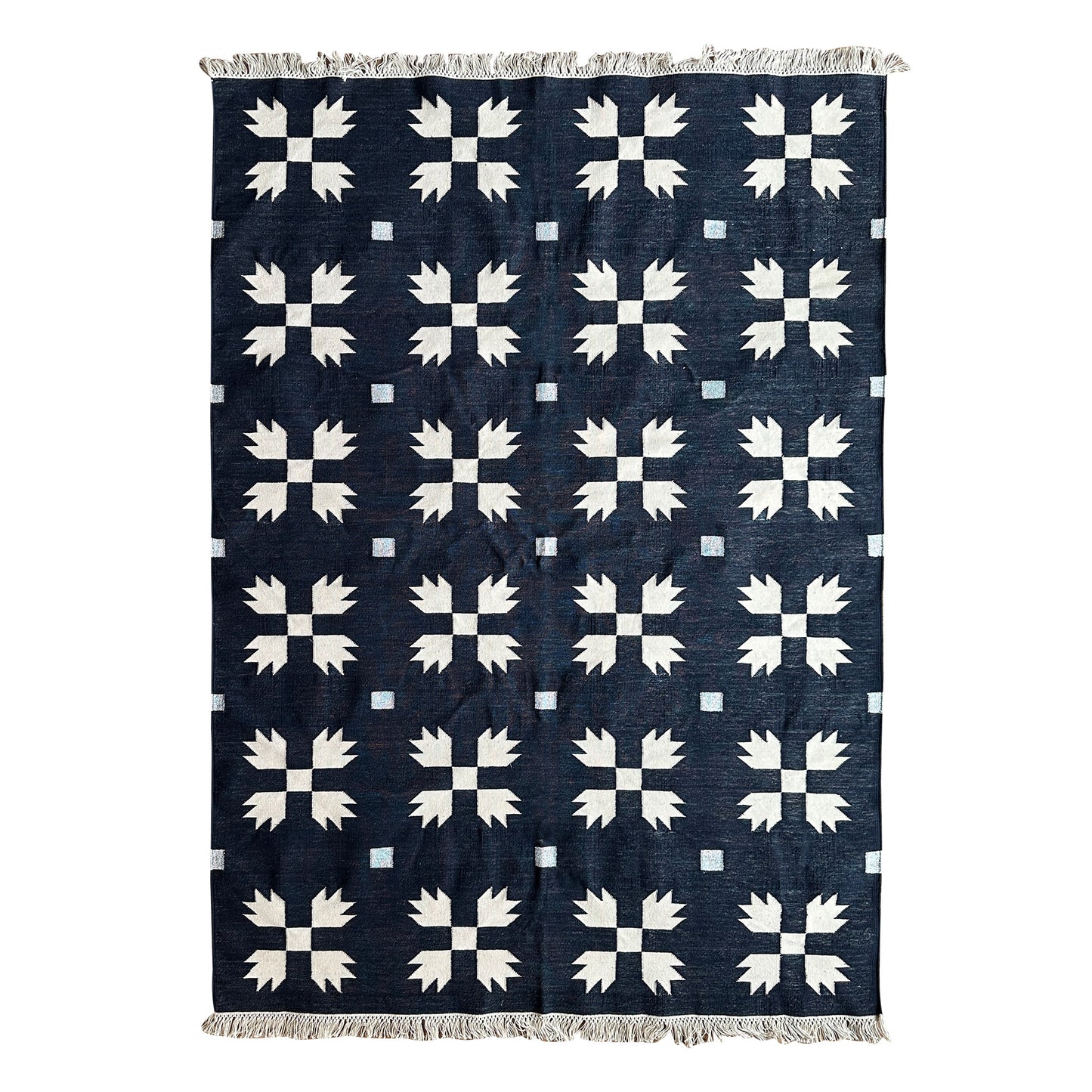 Shivani Indian Cotton Handmade Rug - Sparkle Navy