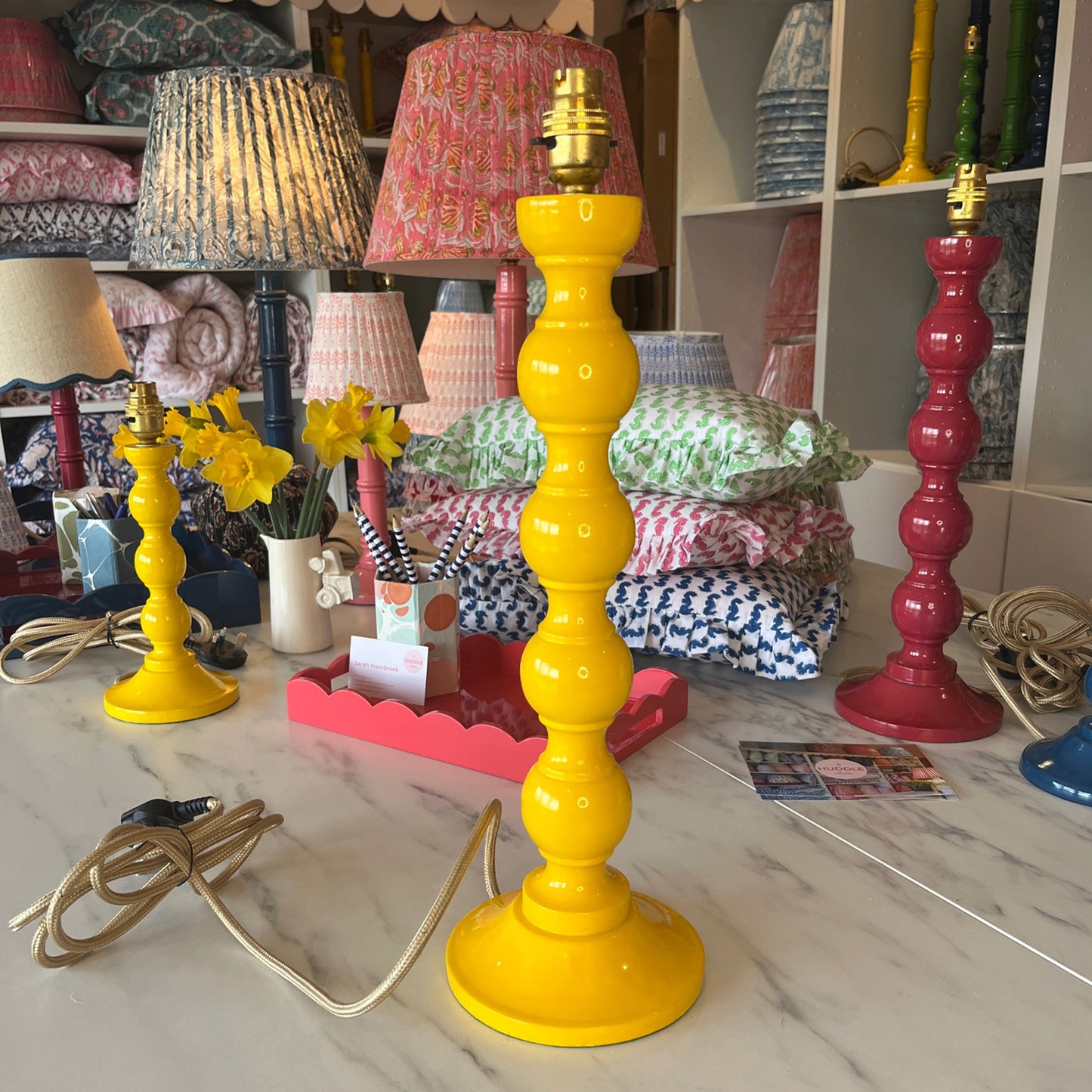 Bobbin Lamp Tall - Yellow