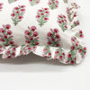 Hand block frilled cotton cushion - Tilly