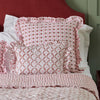 Hand block frilled cotton cushion - Bow Peep in Pink