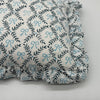 Hand block frilled cotton cushion - Bow Peep in Blue