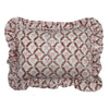 Hand block frilled cotton cushion - Bow Peep in Pink