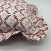 Hand block frilled cotton cushion - Bow Peep in Pink