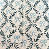 Bow Peep block printed table cloth - Pale and Navy Blue