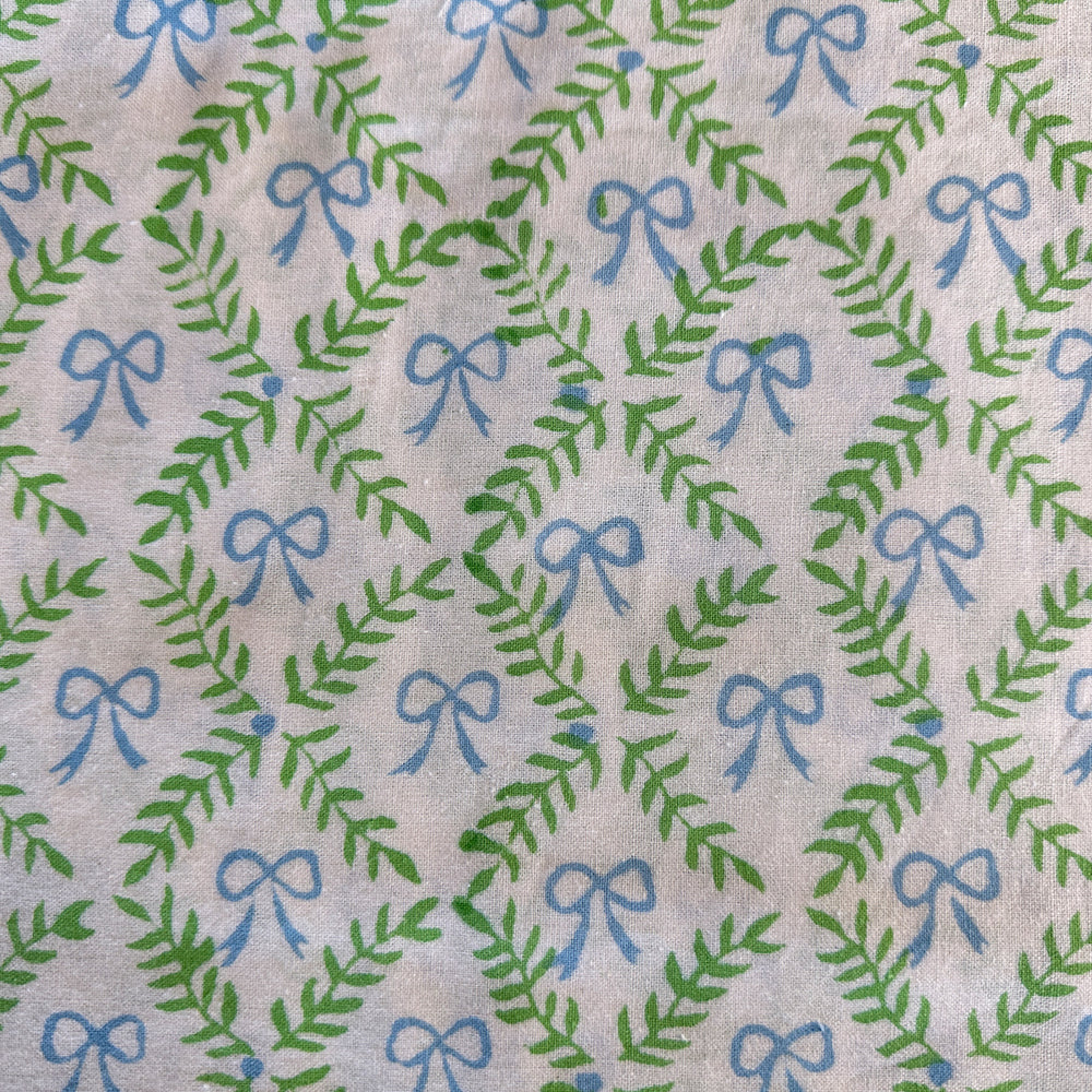 
                  
                    Bow Peep block printed table cloth - Blue and Green
                  
                