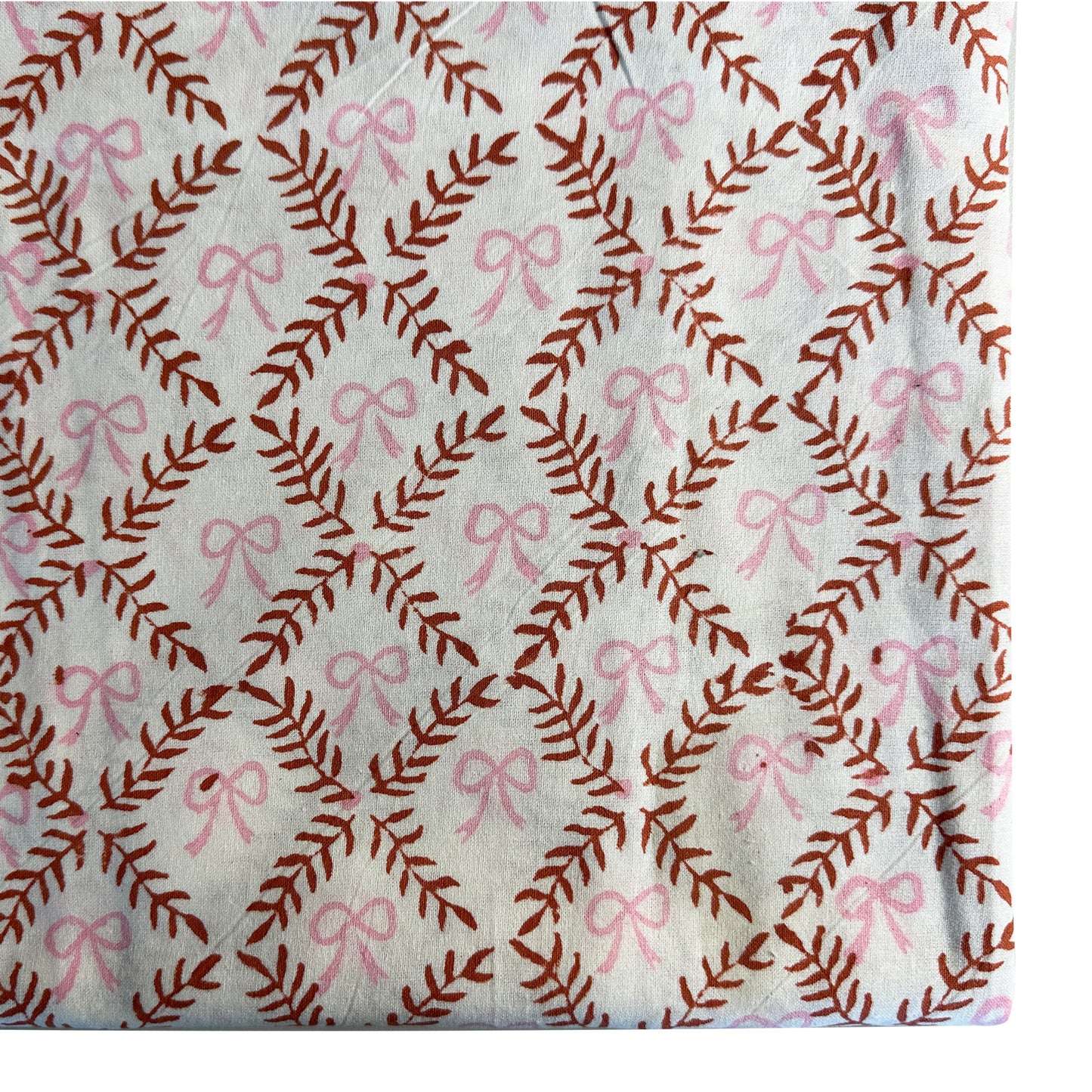 Bow Peep block printed Napkins (4) - Pink and Berry