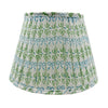 Bow Peep Pleated Cotton Block Printed Lampshade in Green