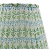 Bow Peep Pleated Cotton Block Printed Lampshade in Green