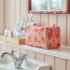 Quilted Cotton Wash Bag - Coral Floral