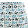 Large hand block frilled cotton cushion - Heidi in Blue