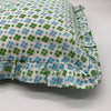 Large hand block frilled cotton cushion - Heidi in Green