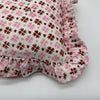 Hand block frilled cotton cushion - Heidi in Pink