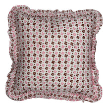  Large hand block frilled cotton cushion - Heidi in Pink