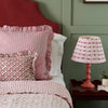 Heidi Pleated Cotton Block Printed Lampshade in Pink