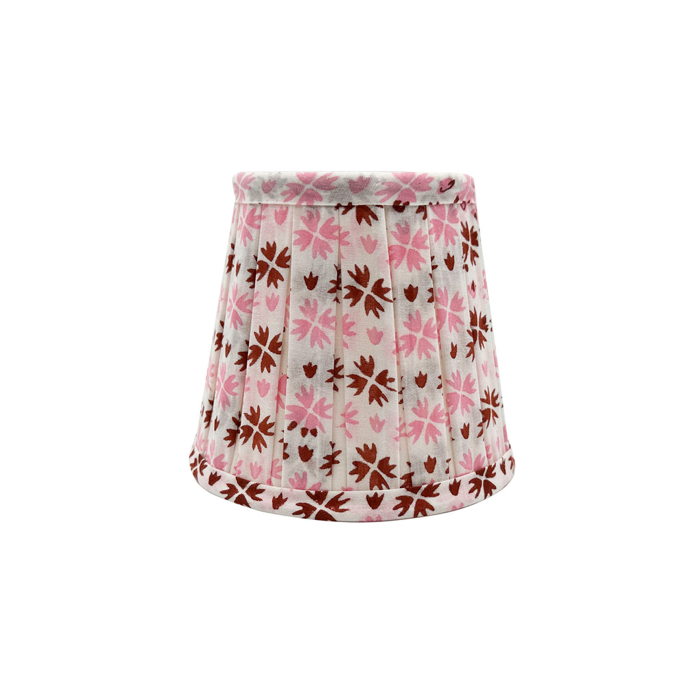 
                  
                    Heidi Pleated Cotton Block Printed Lampshade in Pink
                  
                