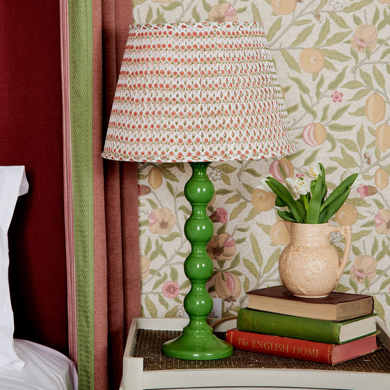 Issy Pleated Cotton Block Printed Lampshade in Autumn Colours