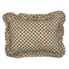 Hand block frilled cotton cushion - Issy in Autumn