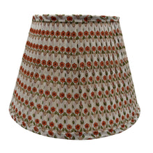  Issy Pleated Cotton Block Printed Lampshade in Autumn Colours