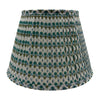 Issy Pleated Cotton Block Printed Lampshade in Blue and Green