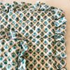 Issy Handmade Block Print Cotton Quilt in Blue & Green