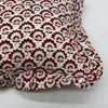 Hand block frilled cotton cushion - Jennie in Rich Berry