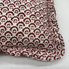 Large hand block frilled cotton cushion - Jennie in Rich Berry