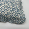 Hand block frilled cotton cushion - Jennie in Pale Blue