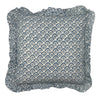 Large hand block Jennie Cotton Cushion in Pale Blue