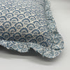 Large hand block Jennie Cotton Cushion in Pale Blue