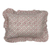 Hand block frilled cotton cushion - Jennie in Pale Rose Pink