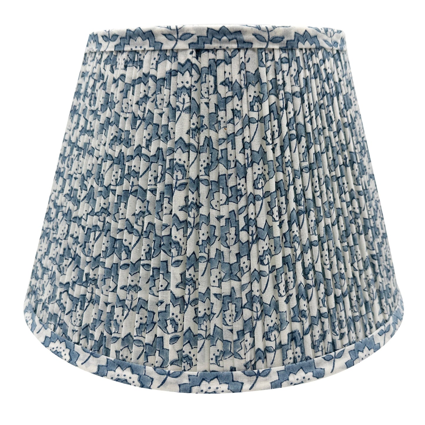 Large hand block Jennie Cotton Cushion in Pale Blue