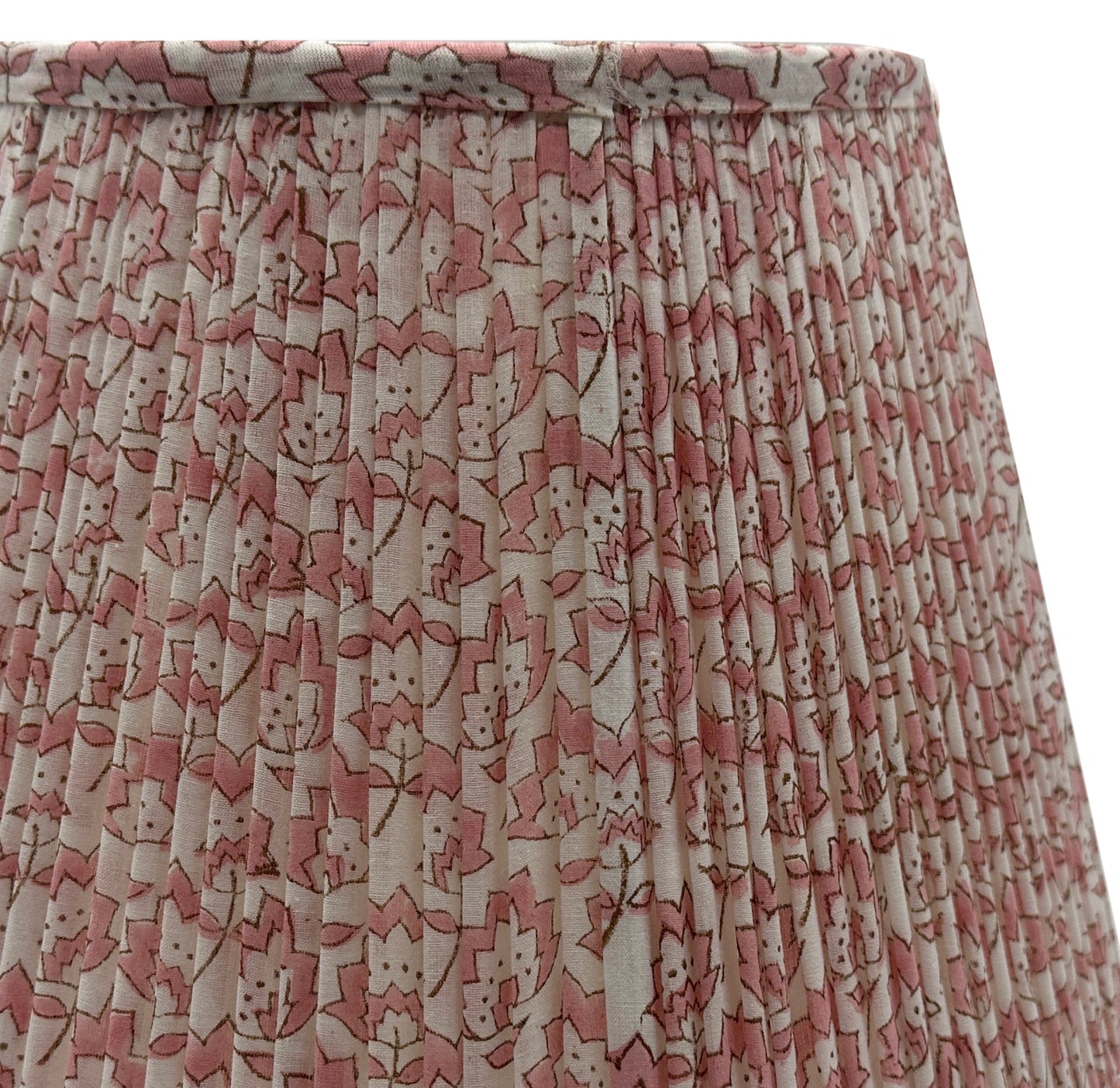 Large hand block frilled cotton cushion - Jennie in Pink