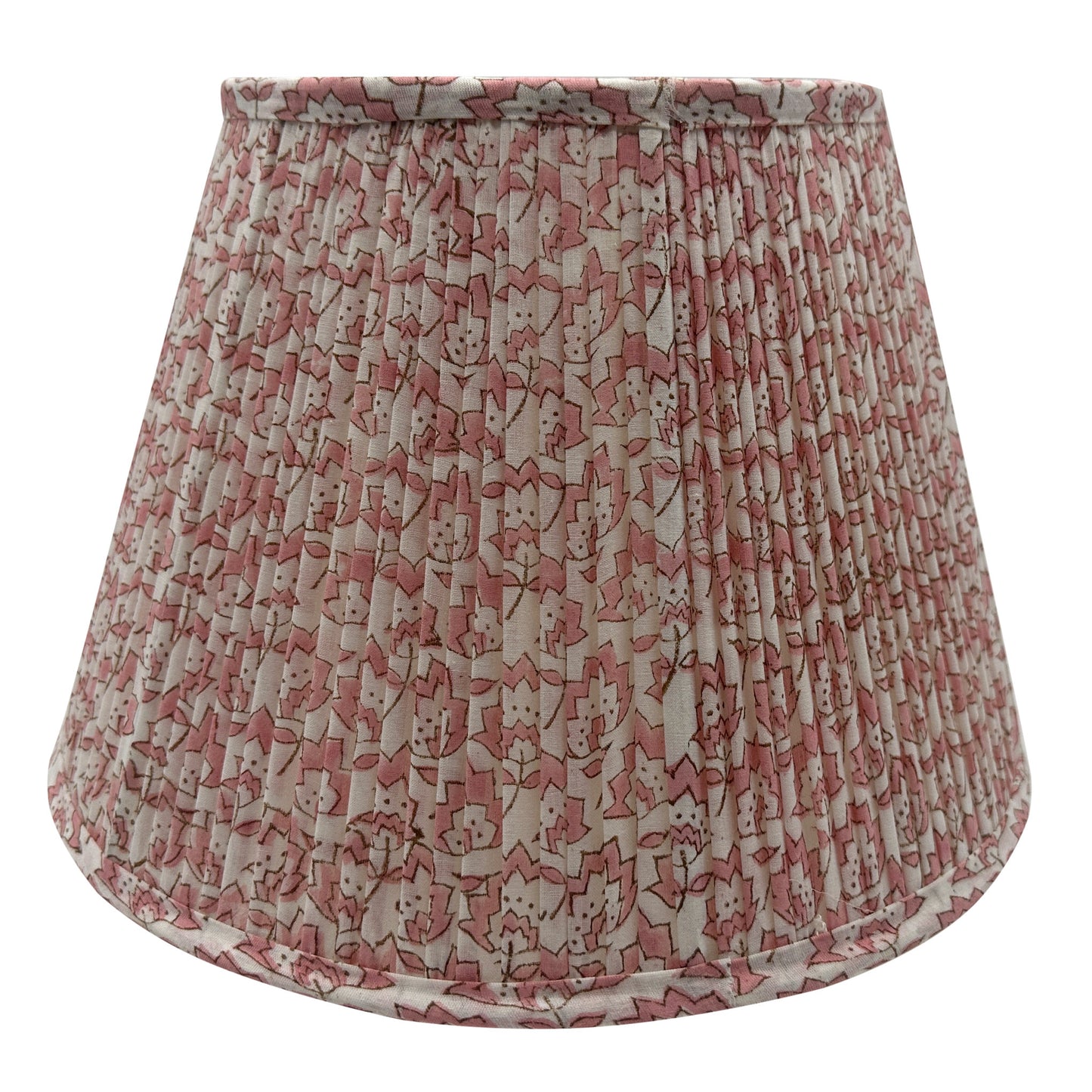 Hand block frilled cotton cushion - Jennie in Pale Rose Pink