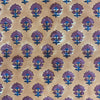 Kitty block printed Napkins (4) - Faded terracotta with purple and blue flowers