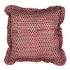 Large hand block frilled cotton cushion - Louisa in Pink