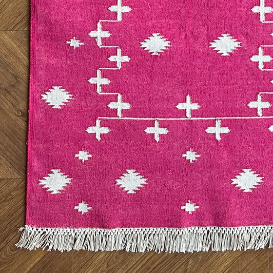 Meera Indian Cotton Handmade Runner - Pink